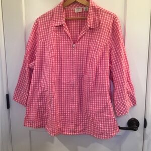 Riders by Lee Pink and White Gingham Button-Up Shirt